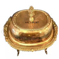 Nouveau luxe cuivre poli maison Table à manger beurre stockage plat admirable conception Table décorative fromage et beurre plat