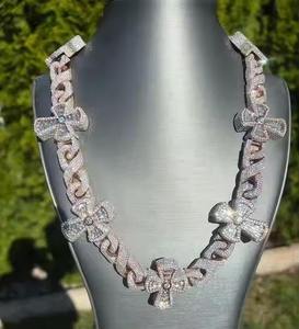 VVS Moissanite สร้อยฮิปฮอปแบบคิวบา15มม. เพชรทรงกลมธรรมชาติสำหรับทุกเพศ925เงินสเตอริ่ง - Product Image 4