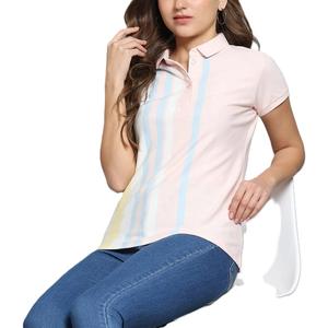 Polo básico para mujer de algodón 100% de alta calidad al por mayor, camisetas de golf de manga corta a la moda con estampado de diseño personalizado - Product Image 6