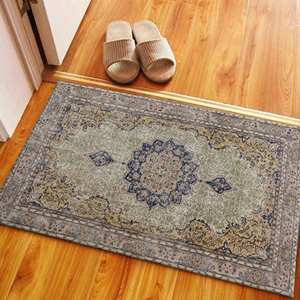 Floral Medallion Printed <b>Rug</b>: Turkish-Inspired Soft 3D Design,Velvet <b>Rug</b> - Product Image 5