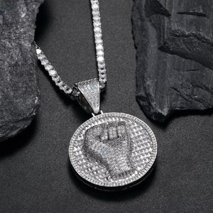 Collar con Colgante de Puño con Diamantes Cultivados en Laboratorio, Estilo Hip Hop, Joyería al por Mayor OEM - Product Image 5