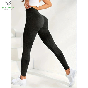 OEM Wholesale Seamless Striped Leggings for Women High Fitness Yoga Pants <b>Tights</b> Quick Drying Breathable Elastic Peach Hip <b>Slim</b> - Product Image 2