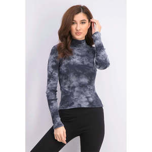 Maglietta casual con collo alto Planet Gold Junior, design tie-dye in nero, taglia Small - Product Image 1