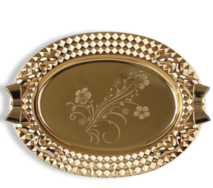 Placas de Metal decorativas de latón con acabado dorado, bandejas de boda de estilo religioso impresas digitales para cenar como regalo o decoración del hogar - Product Image 1