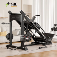 Machine de presse à cuisses et de squat Hack 2-en-1 réglable à 45 degrés SK Heavy Duty, équipement de gym à domicile peu encombrant, direct usine