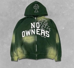 Nueva llegada de lujo de los hombres de peso pesado 300 gramos sudaderas de invierno de calidad superior personalizado impreso con capucha frontal liso teñido - Product Image 5