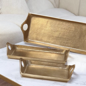 Bandeja de postre de aluminio de calidad de lujo último diseño forma rectangular para servir bandeja de chocolate en restaurantes y bares - Product Image 3