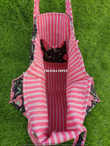 Épaule en coton patch empreinte de main imprimés d'animaux matelassé écologique durable Yoga plage fourre-tout Logo personnalisé sac à provisions en semaine - Product Image 5