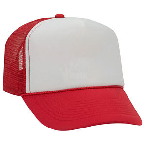 Sombreros de camionero de espuma en blanco con logotipo bordado personalizado, gorra de béisbol de camionero con espalda de malla deportiva lisa de 5 paneles al por mayor - Product Image 4