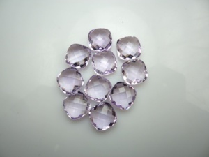 Export Grade 100% Natural semi-precious Pink Amethyst in <b>Square</b> <b>Cushion</b> Checker Cut Shape Available in Custom Sizes for Export - Product Image 5