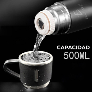 Thermos da Viaggio in Acciaio Inox da 500 ml per Tè e Caffè con Tazze Incluse, Bottiglia Termica di Alta Qualità - Product Image 4