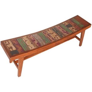 Klicky Banc en bois massif recyclé de style moderne et antique multicolore pour l'intérieur et l'extérieur pour les parcs, les patios et les jardins - Product Image 2