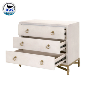 Fabricante de lujo de estilo moderno muebles de dormitorio de alta calidad Faux Shagreen mesitas de noche muebles de dormitorio gabinete antiguo - Product Image 6