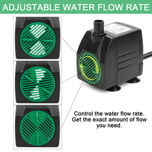 Pompe à eau submersible de bureau extérieure ultra silencieuse, débit de 450 L/H, hauteur maximale de refoulement de 95 cm, pour fontaine de <span class=keywords><strong>jardin</strong></span>, bassin, cascade, aquarium - Product Image 4