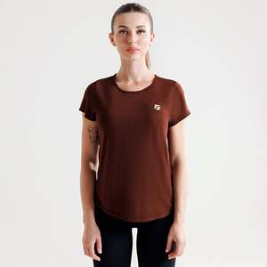 เสื้อยืดแอคทีฟ พัลส์ เจอร์ซีย์สีน้ำตาล ผ้าสวมใส่สบายและระบายอากาศได้ดี - Product Image 1