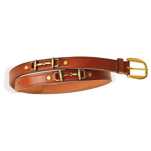 Cinturón clásico de 1 pulgada con broca de filete para estilo ecuestre, cinturón de cuero genuino, detalle de broca de caballo de latón, equitación inglesa elegante - Product Image 3