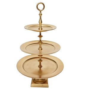 Modern Luxury 3 Tier Gold Metal Wedding Cake Stand Round Dessert Cupcake Display Tower for Party Events - Product Image 1