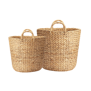 CESTA DE JACINTO DE AGUA tejida a mano, cesta de lavandería, solución de almacenamiento duradera ecológica, organización de ropa y hogar de Vietnam - Product Image 1