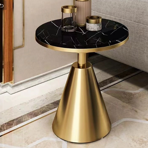 Mesa auxiliar decorativa sostenible, mesa auxiliar de mármol azul hecha a medida, muebles de Metal hechos a mano, mesa auxiliar - Product Image 1