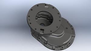 Boîtier de cloche d'embrayage (boîtier d'embrayage/plaque adaptatrice de transmission) Yogi Engineering, en fonte/acier/alliage d'aluminium, modèle 03 - Product Image 2