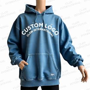 Hoodies <b>Men</b> Custom logo Heavyweight <b>Thick</b> Distressed Embroidery Patch Oversized Screen Printing Distressed <b>Hoodie</b> Wholesale - Product Image 6