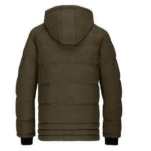 Blouson matelassé isolé à fermeture éclair, couleur unie, manches longues, respirant, imperméable, hiver, avec capuche, haut pour homme - Product Image 6