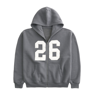 Nouveau sweat à capuche pour homme, coupe ajustée, poids lourd, 100% coton, fermeture éclair intégrale, logo personnalisé brodé, écologique, teinture unie - Product Image 4