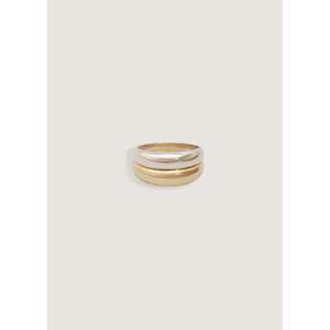 Double Dome Ring in Gold & <b>Silver</b> Dare to Love-for Gift Occasions - Product Image 1