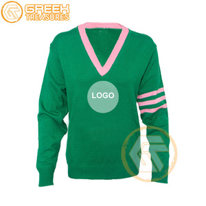 Customized Alpha Kapa Sorority High Quality Greek Apparel Breathable <b>Women's</b> Winter <b>Cardigan</b> Casual Acrylic Embroidered - Product Image 1