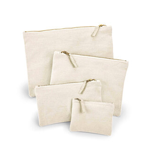 Pochette de maquillage en toile de coton réutilisable avec fermeture éclair, impression personnalisée de logo promotionnel, lavable, sacs cosmétiques personnalisés avec logo - Product Image 1