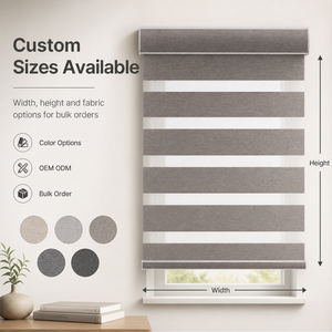 Stores enrouleurs motorisés <span class=keywords><strong>sur</strong></span> <span class=keywords><strong>mesure</strong></span> à double couche filtrant la lumière, stores électriques pour fenêtres, vente en gros - Product Image 4