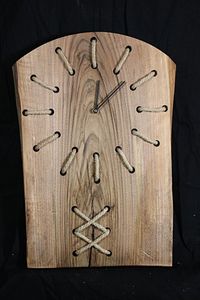 Horloge murale en bois rustique avec marqueurs d'heures en corde, artisanale, rectangulaire, moderne, pièce maîtresse, fonctionne à piles, décorative, pour la maison, le bureau, unique - Product Image 6