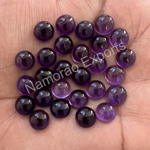 Améthyste naturelle 4x4 mm Cabochon rond Toutes tailles disponibles Dos plat Fabrication de bijoux Pierre Gemmes en vrac - Product Image 2