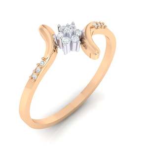 Anillo de Oro Certificado de 14 Quilates con Racimo de Diamantes Reales, con 13 Diamantes en Oro Amarillo/Rosa/Blanco - Product Image 1