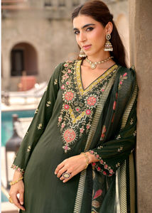 Travail manuel sur des tissus en soie Simmer avec doublure en coton, travail manuel Daman, costume exclusif avec manches - Product Image 6