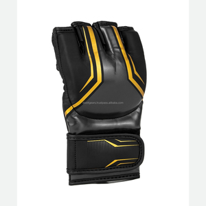 Custom Leather MMA Gloves Wholesale Breathable Boxing Training Sparring Gloves Non-Slip Half Finger Adjustable Wrist Strap OEM - Product Image 4