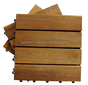 Dalles de terrasse en bois d'acacia du Vietnam, pour extérieur, à emboîtement, imperméables, antidérapantes, avec un design contemporain et une texture de bois - Product Image 3
