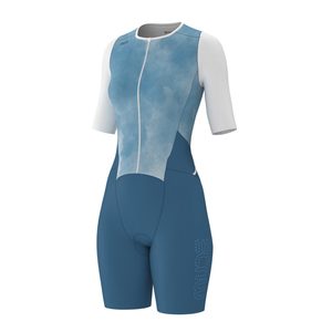 Traje de Triatlón Aerodinámico para Mujer en Azul Persa, Cintura Alta, Diseño Deportivo Moderno, Secado Rápido, Alta Elasticidad, Primavera/Verano - Product Image 1