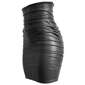 Robe moulante mini style européen américain, jupe moulante sexy, cuir véritable, été, tenue de soirée pour femmes - Product Image 3