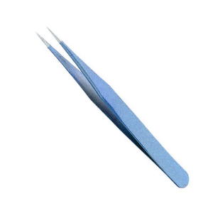 High Quality Women's Stainless Steel Blue Color Pointed <b>Eyelash</b> <b>Tweezers</b> - Product Image 2