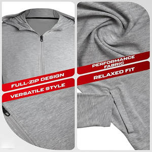 À la mode élégant grande taille hommes sweats à capuche décontracté coupe ample hiver tissé tissu solide motif à capuche directement Stock pour adultes - Product Image 2