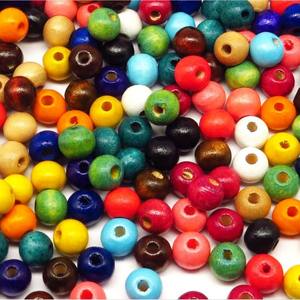 Perles rondes en bois de couleur bleue, motif cœur, artisanat artisanal, pendentif pour sac femme, porte-clés pour les occasions de Pâques, baptême, origine indienne - Product Image 4