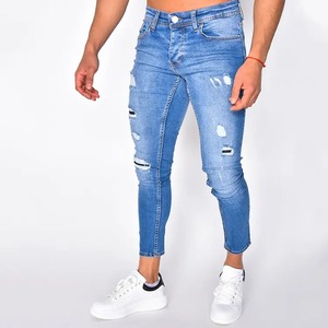 Jeans de Hombre de Corte Regular, Lavado Oscuro, al por Mayor, Clásicos, Profesionales, de Mezclilla Índigo - Product Image 5