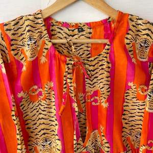 Vestido largo bohemio con estampado de tigre para mujer, Vestido largo de algodón Midi Skater con estampado de bloques circulares, regalo para mujer - Product Image 4