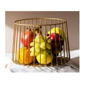 Panier à fruits en fil de fer doré pour la décoration de la table de cuisine et de salle à manger, décoration de table, panier à fruits, panier à fruits pour servir - Product Image 1