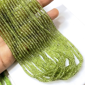 Cuentas de piedras preciosas con forma de Rondelle facetadas de peridoto verde Natural a precio de fábrica para la fabricación de joyas - Product Image 3