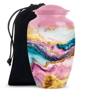 โกศบรรจุอัฐิสีสันสดใส ดีไซน์แบบนามธรรม เป็นมิตรกับสิ่งแวดล้อม ปรับแต่งได้ สำหรับบรรจุอัฐิของมนุษย์ ผู้ใหญ่ หรือแม่ (ขนาด 10 นิ้ว ความจุ 220 คิวบิกอินช์) - Product Image 1