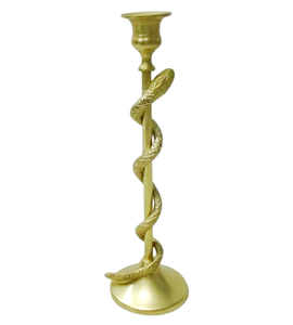Soporte de vela de serpiente Esculturas de oro Decoración del hogar Pilar de vela Acentos Pieza de centro de mesa para su mesa de cena en aluminio - Product Image 4