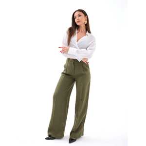 Pantalones Anchos Chic Chicago 6756 de Cintura Alta con Característica Antiarrugas de Crepé - Product Image 3