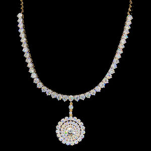 2025 colliers en or jaune Style goutte d'eau fine diamant de laboratoire rond taille brillante IGI certifié meilleure qualité de couleur - Product Image 2